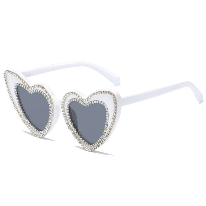 Women's Heart-Shaped Sunglasses with Glitter Accents Kalsten