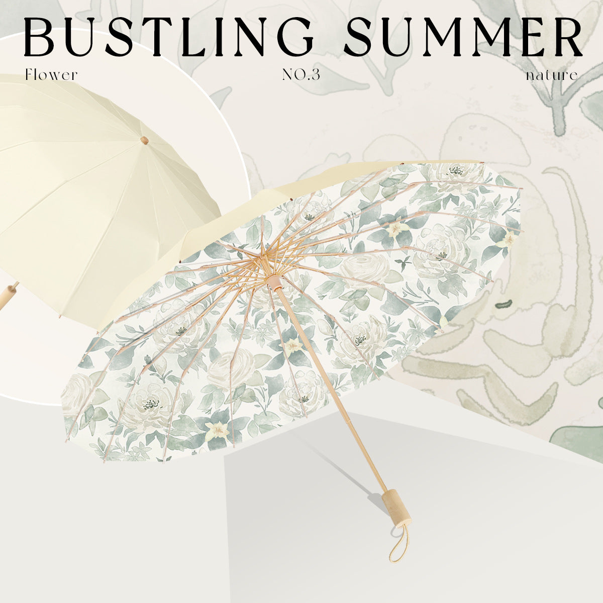 Ladies' sunshade in floral design Bowlift