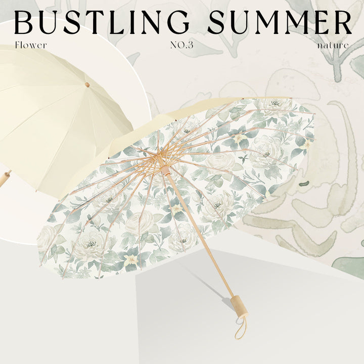 Ladies elegant folding parasol with floral design and handy carrying case Kalsten