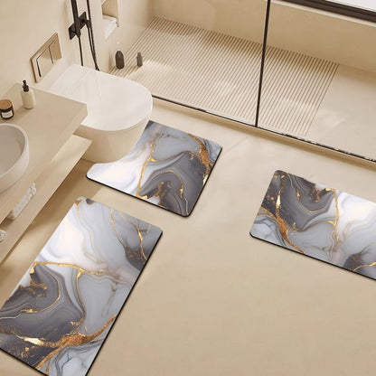 Luxury Marble-Pattern Bathroom Mat Set Acalora