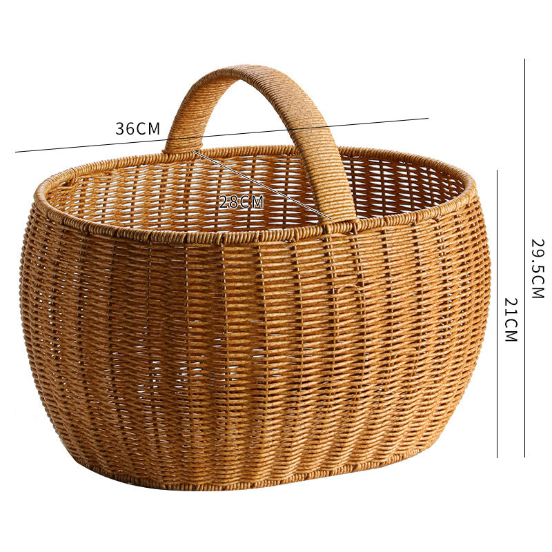 Unisex Handwoven Shopping Basket with Two Handles Kalsten