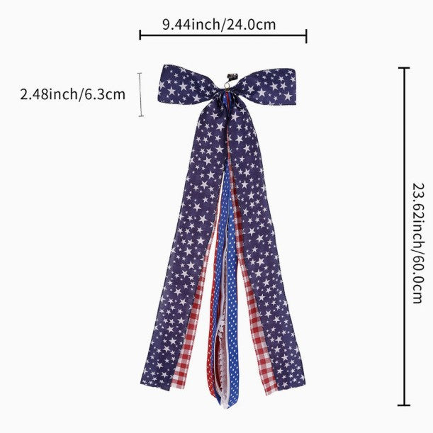 Women's Nan Hair Ruffle Bow with Long Ribbon Straps and Clip Closure Kalsten