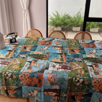 Artistic Floral Tapestry Tablecloth