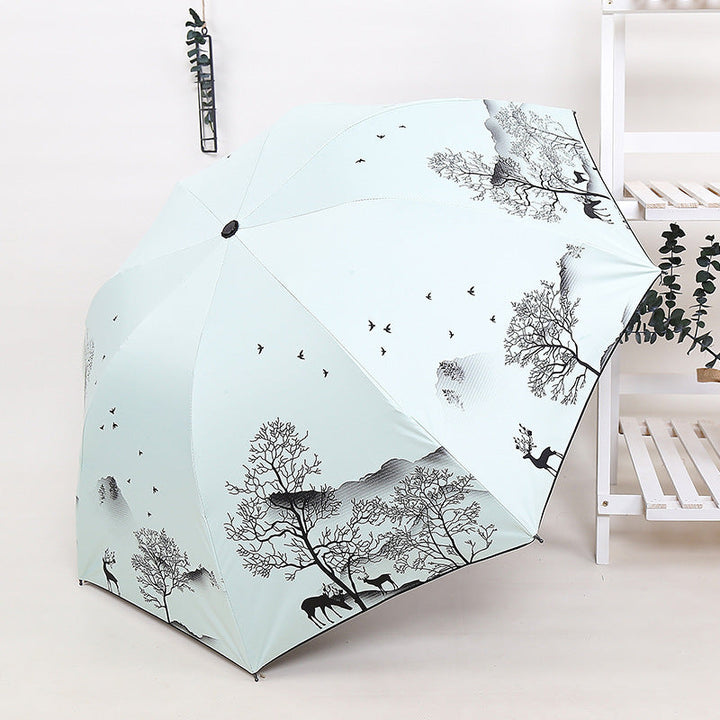 Ladies Foldable Umbrella with Artistic Nature Design Kalsten