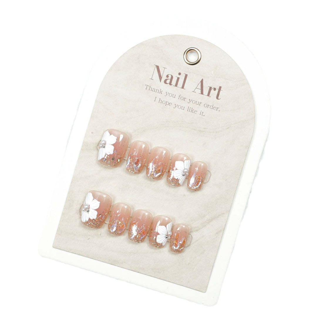 Artistic Floral-Embellished Press-On Nail Design Kalsten
