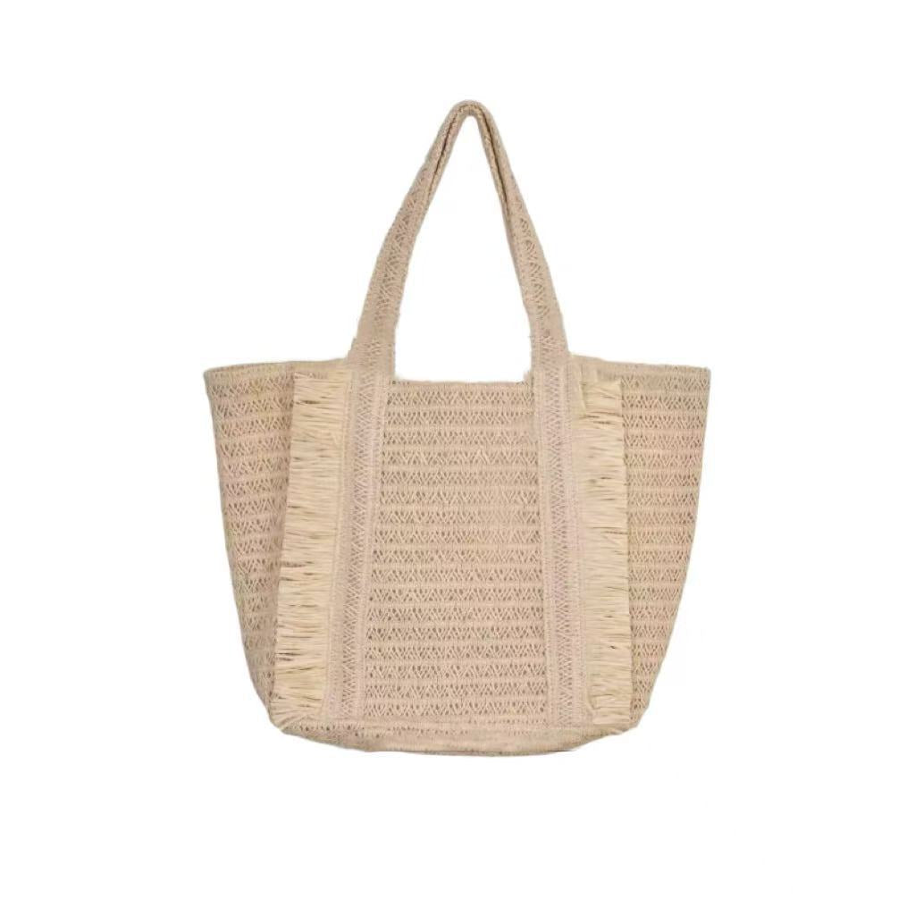Woven Natural Material Beach Bag Kalsten