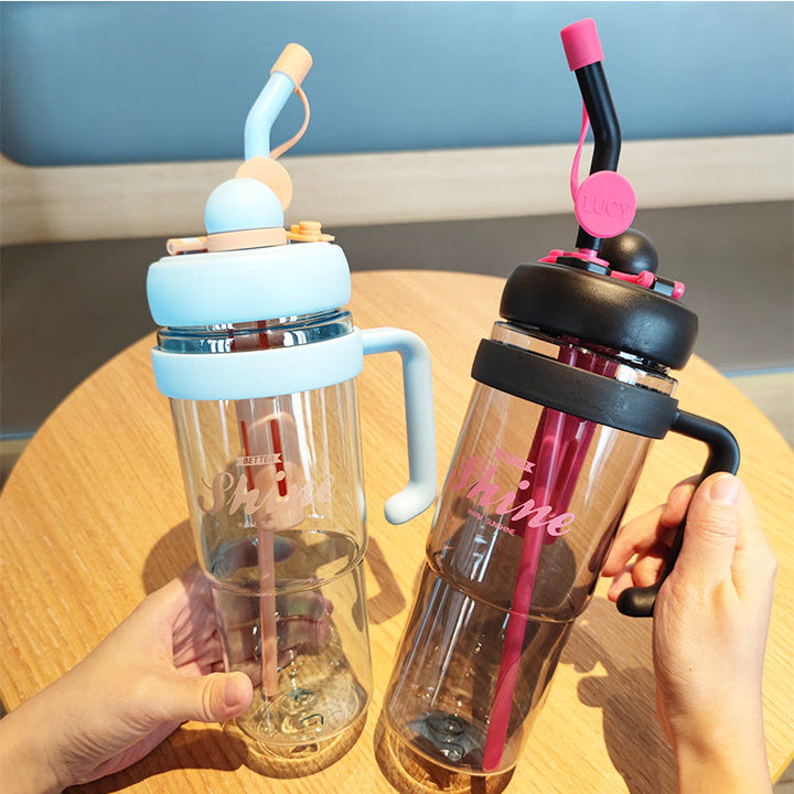 Women's practical drinking bottle with integrated straw Kalsten