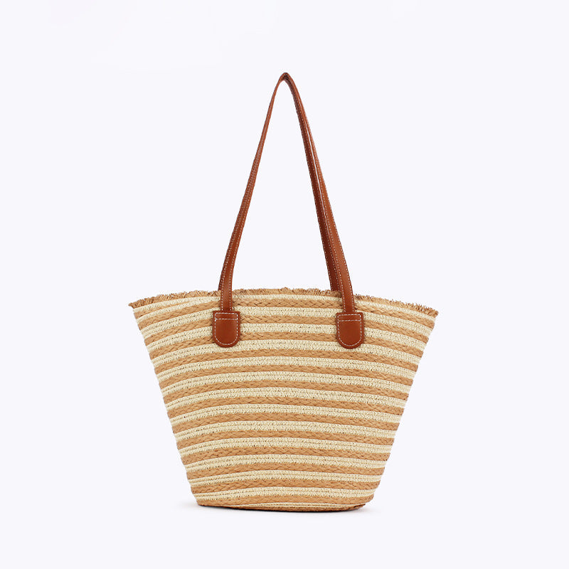 Generous beach bag with leather handles Kalsten