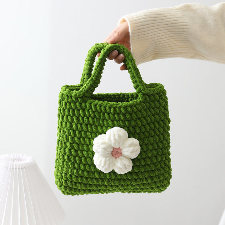 Handcrafted cotton bag with floral application Kalsten