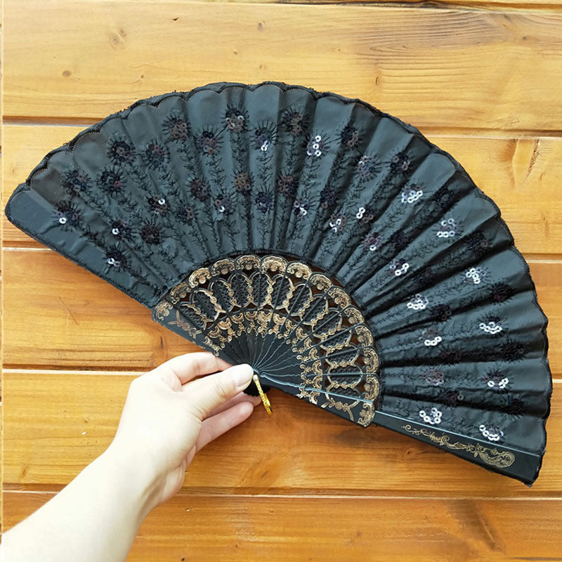 Ladies handcrafted fan with exquisite embroidery Kalsten