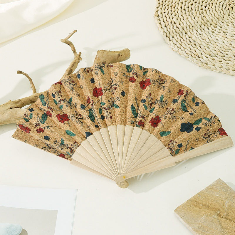 Women's handmade fan with floral motifs Kalsten