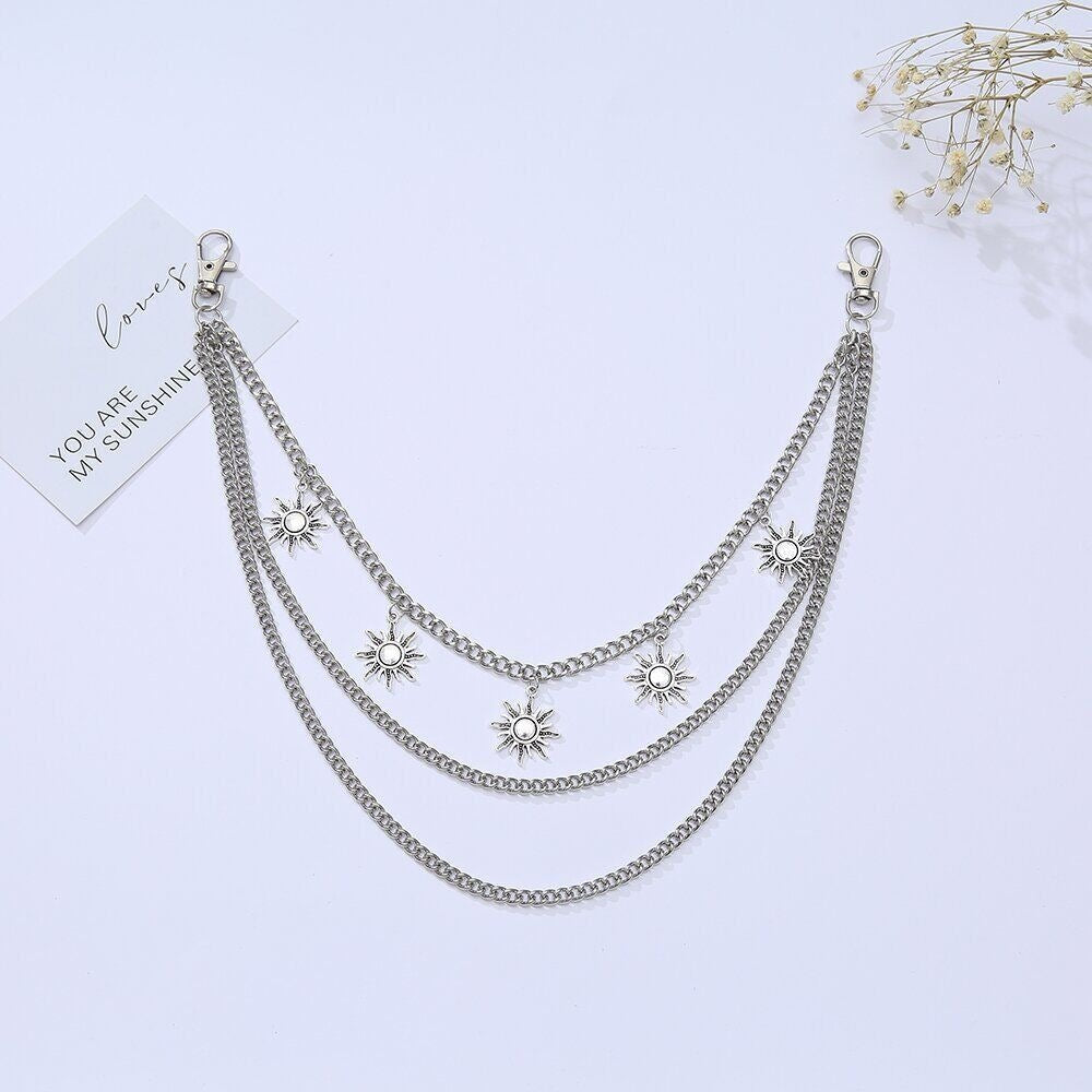 Fashionable chain necklace with sun motifs Kalsten