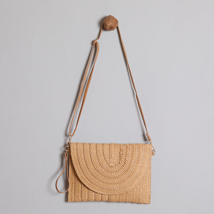 Handbag Made of High-Quality Woven Straw with Elegant Flap Closure Kalsten