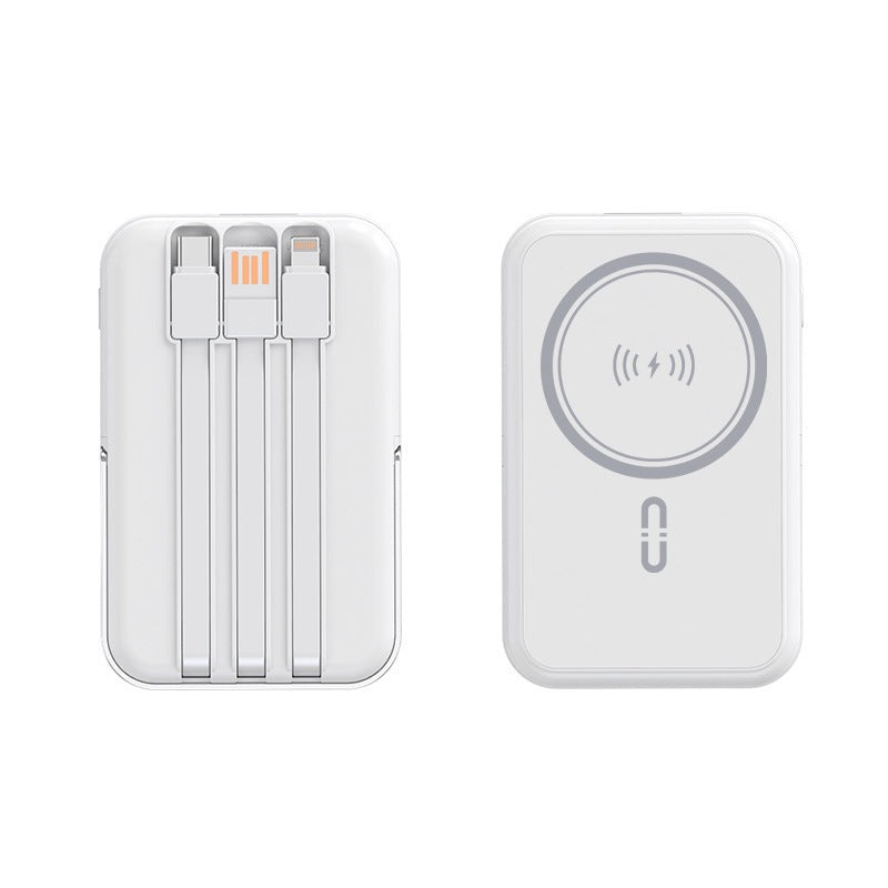 Portable power bank with integrated charging cable and wireless charging function Kalsten