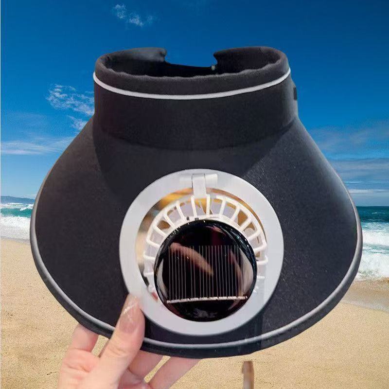 Sport Sun Visor with detachable front fan, adjustable headband and reflective piping Kalsten