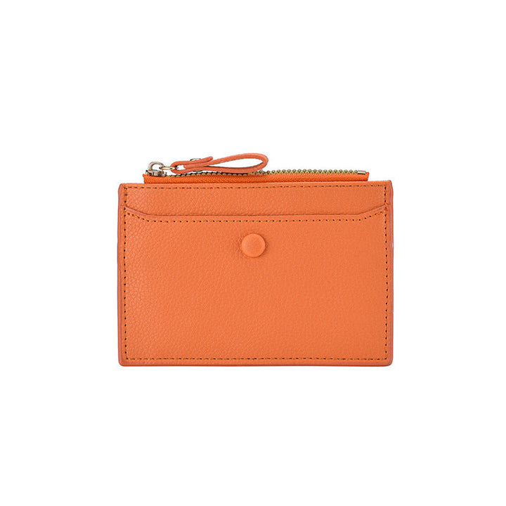 Textured Leather Zippered Card Holder Kalsten