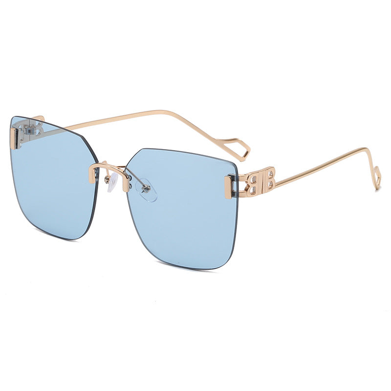 Women elegant square sunglasses with gold-colored metal frame Kalsten