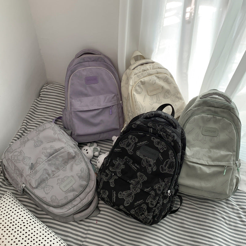 Backpack Made of Durable Nylon with Cute Bear Pattern Kalsten