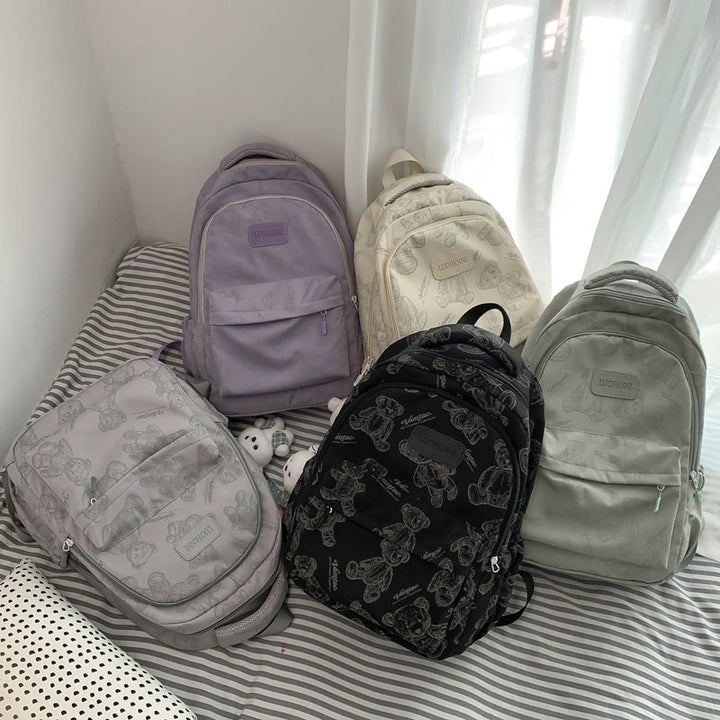 Backpack Made of Durable Nylon with Cute Bear Pattern Kalsten