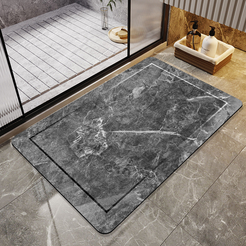 Floral Design Absorbent Bathroom Mat Acalora