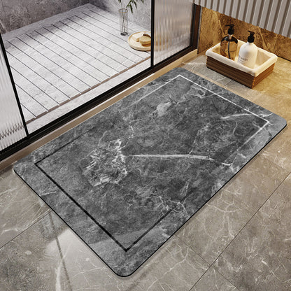 Floral Design Absorbent Bathroom Mat Acalora