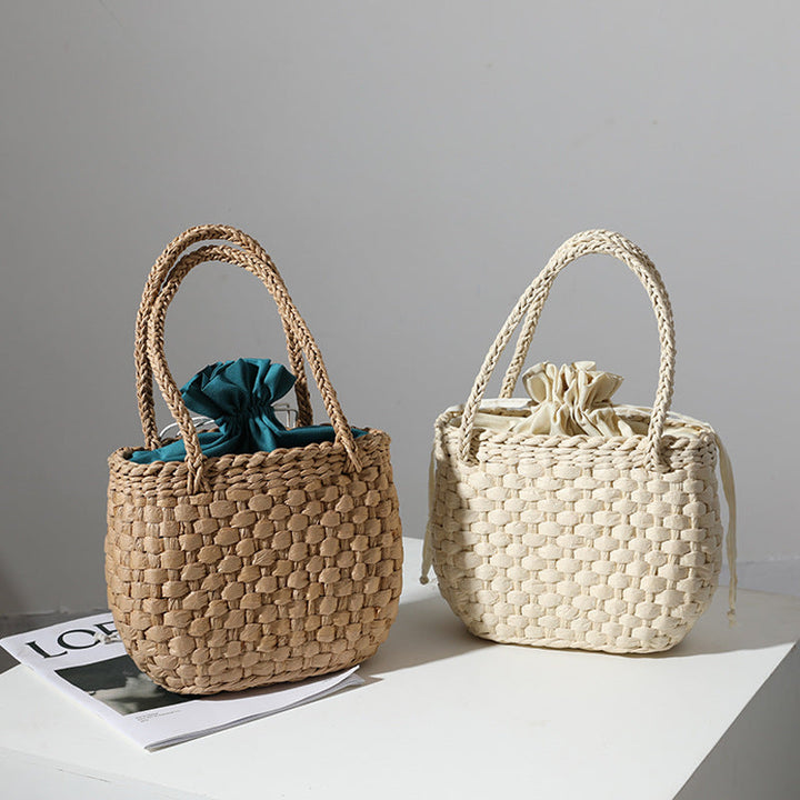 Handmade mini basket handbag with stylish woven pattern Kalsten