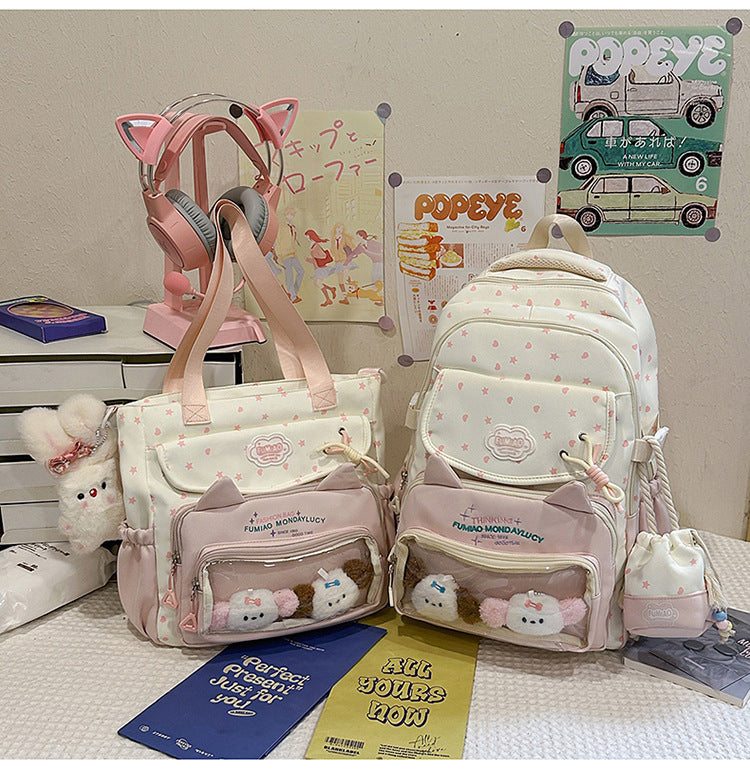 Multi-Functional Transparent Organizer School Backpack