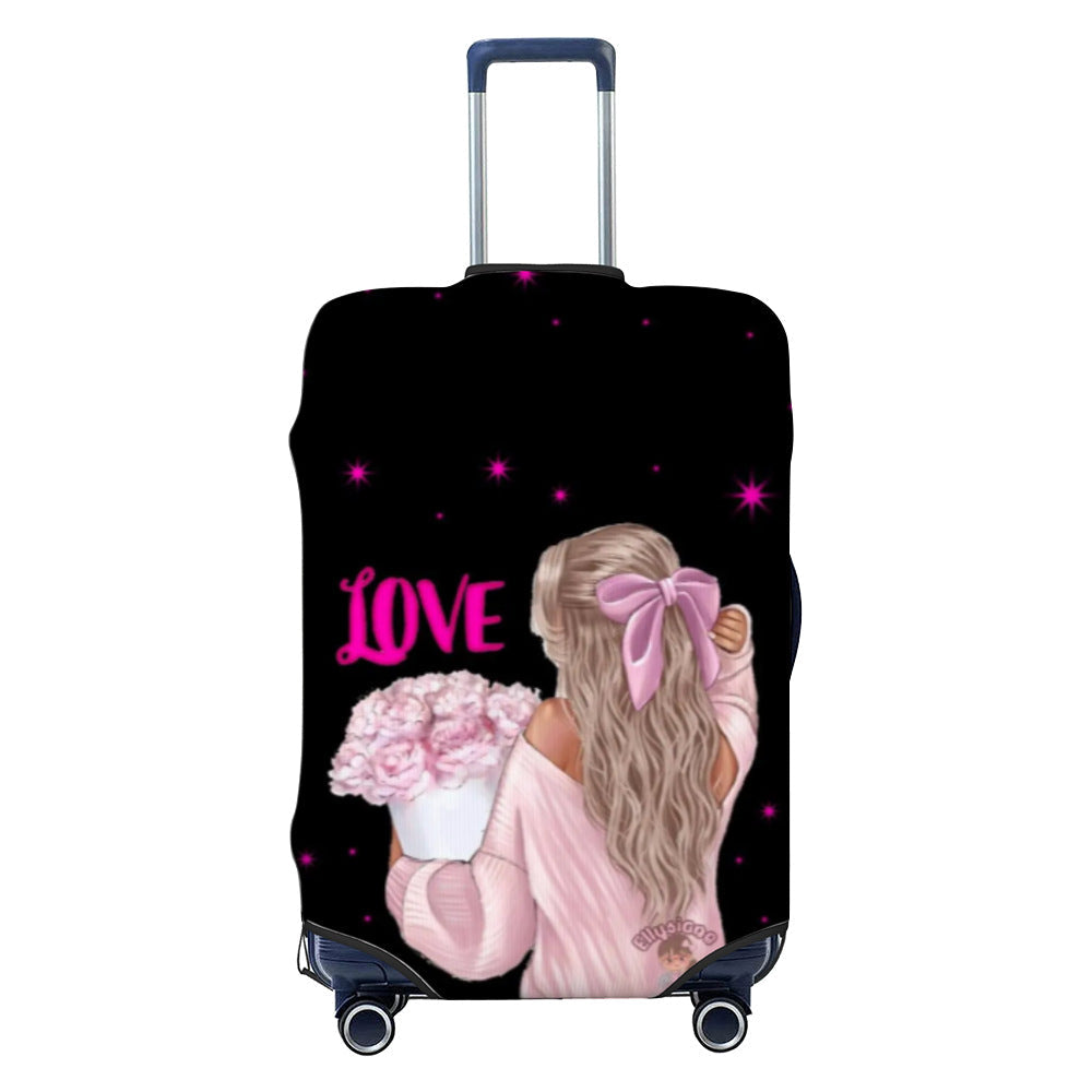 Ladies nan elastic suitcase cover with motif print, water-repellent and tear-resistant, with handle and telescopic opening Kalsten