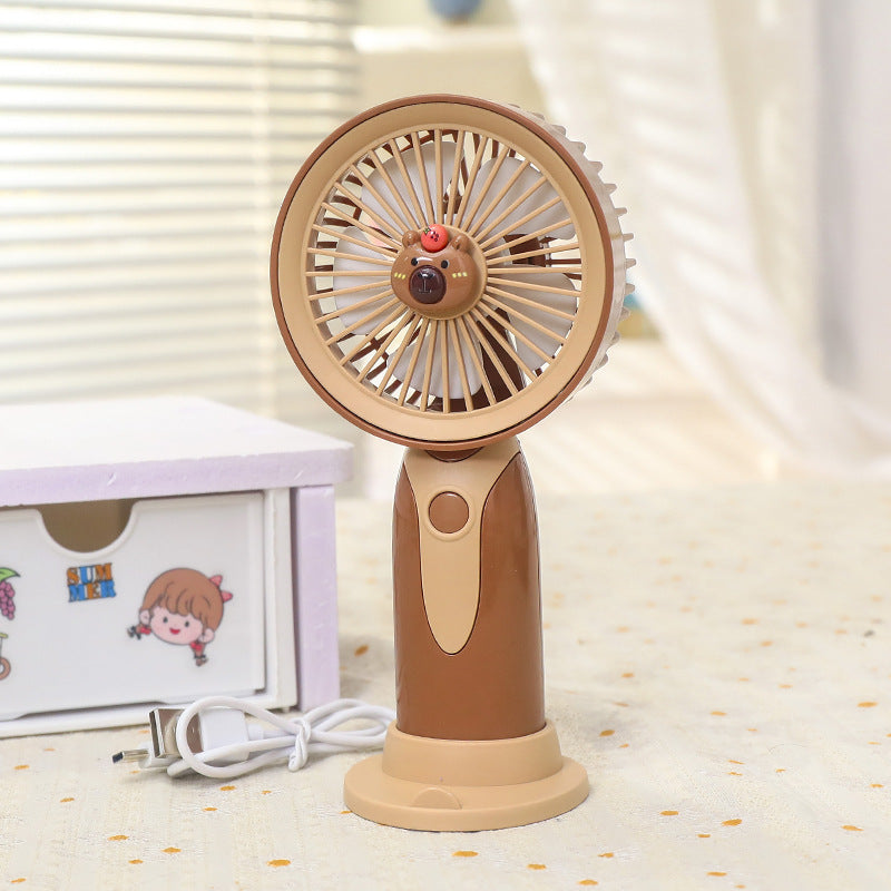 Women's Portable Mini Hand Fan with Ergonomic Handle and Cute Animal Design Kalsten
