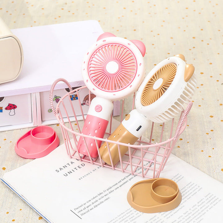 Ladies Portable Hand Fan with Cute Animal Design Kalsten