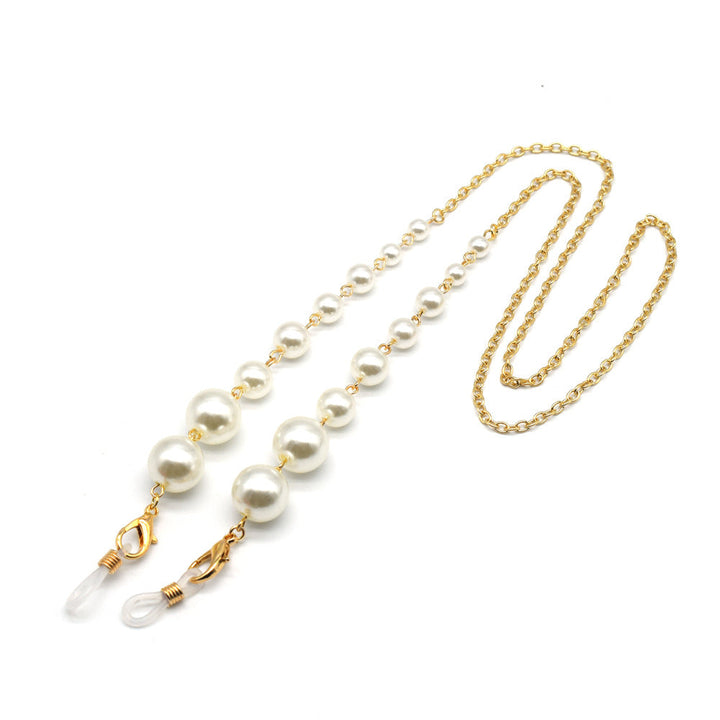 Elegant Pearl and Silver Eyewear Chain Kalsten
