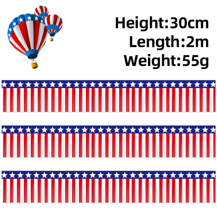 Unisex decorative fringe border made of paper with star banner and elongated hanging strips Kalsten