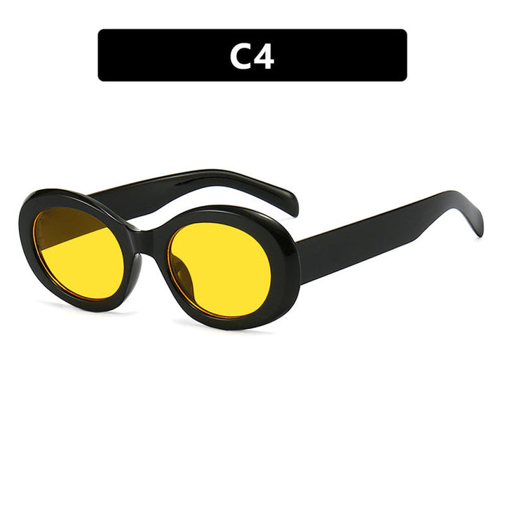 Women's fashionable sunglasses in original oval design with transparent frame and UV protection Kalsten