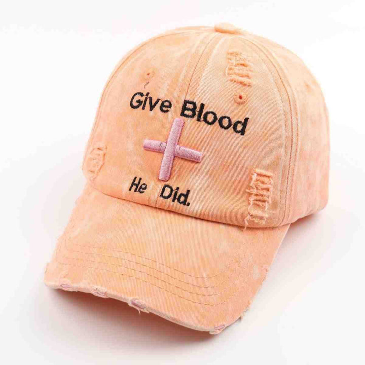 Women's Distressed Graphic Baseball Cap with Inspirational Message Kalsten
