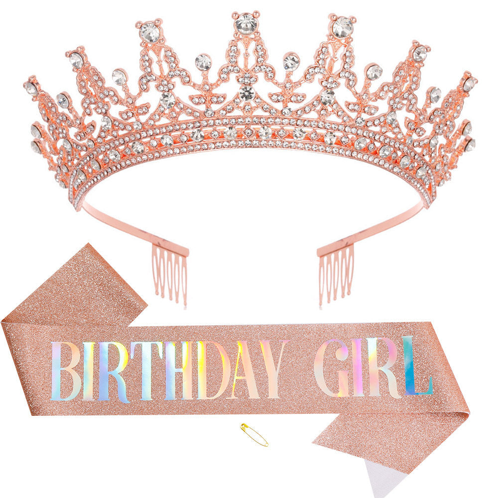 Women's Sparkling Crown and Sash Set Kalsten