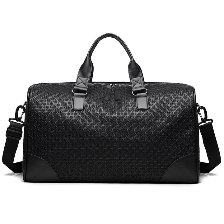 Luxury Woven Leather Weekend Duffle Bag Kalsten