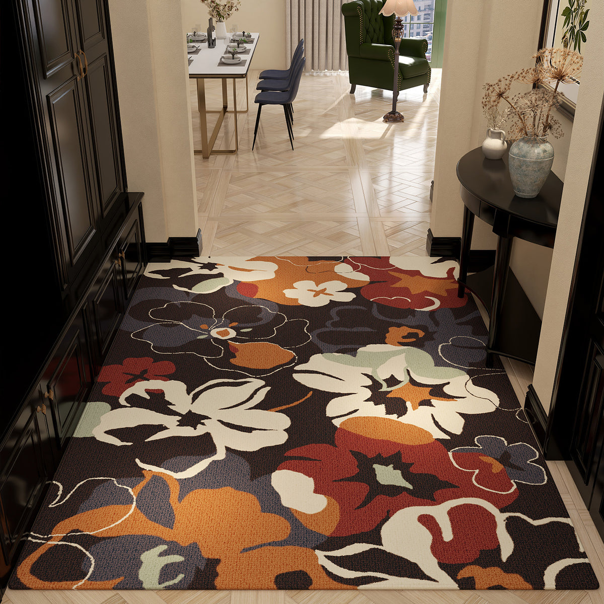 Luxurious Floral Pattern Area Rug Acalora