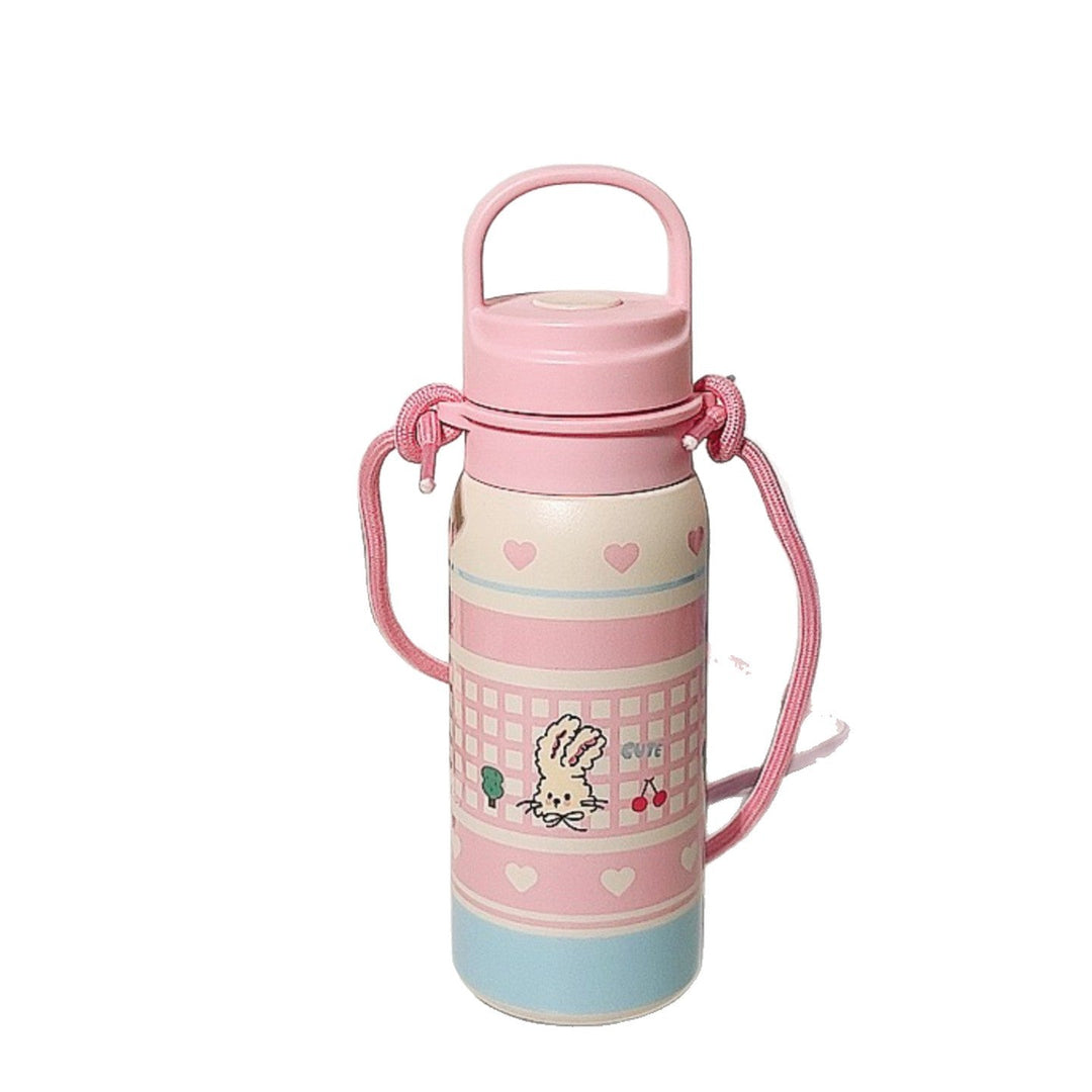 Women's insulated drink bottle with continuous animal design and carrying strap Kalsten