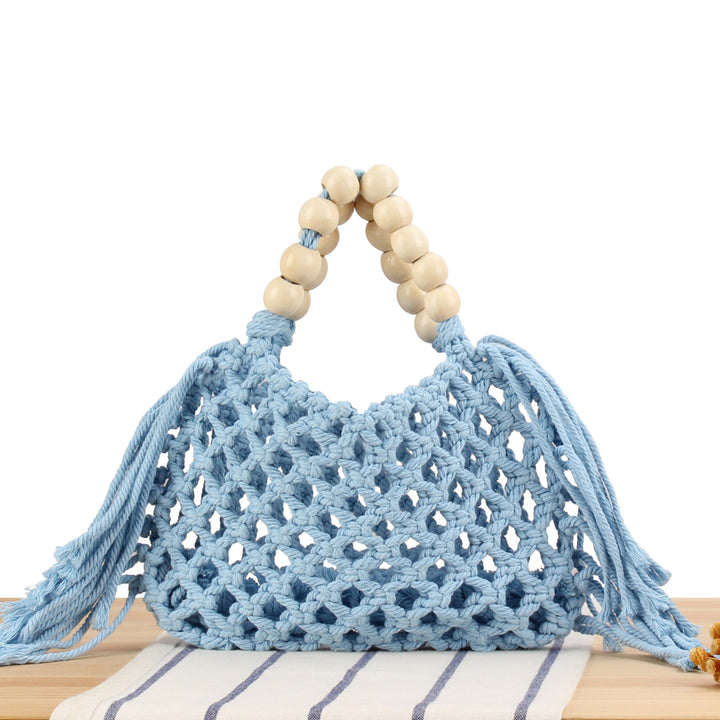 Handmade Macrame Bag with Wooden Handles Kalsten