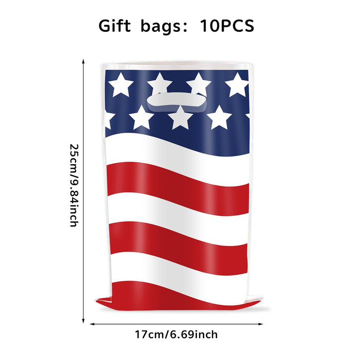 Unisex nan robust PVC gift bags with punched carrying handle and star stripe pattern Kalsten
