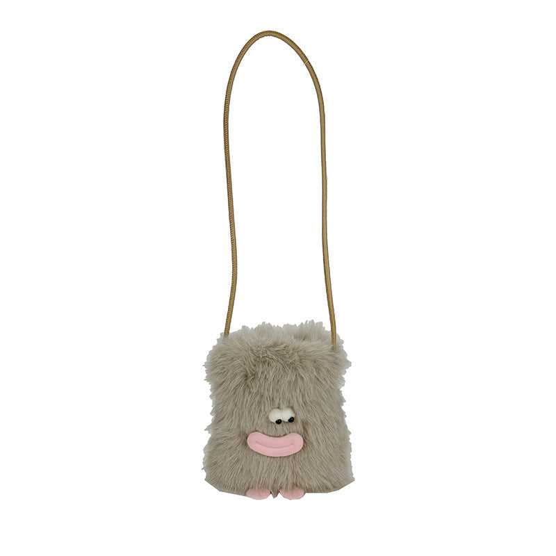 Plush shoulder bag with unique character design Kalsten