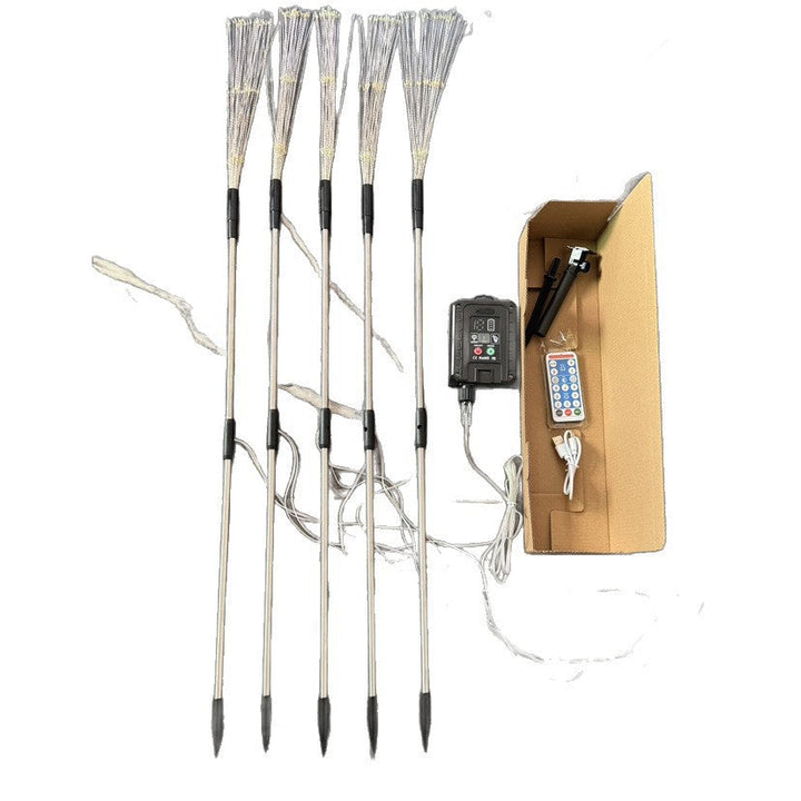 Solar-Powered Fiber-Optic Dandelion Garden Stake Lights With Waterproof LED Fireworks Effect Kalsten