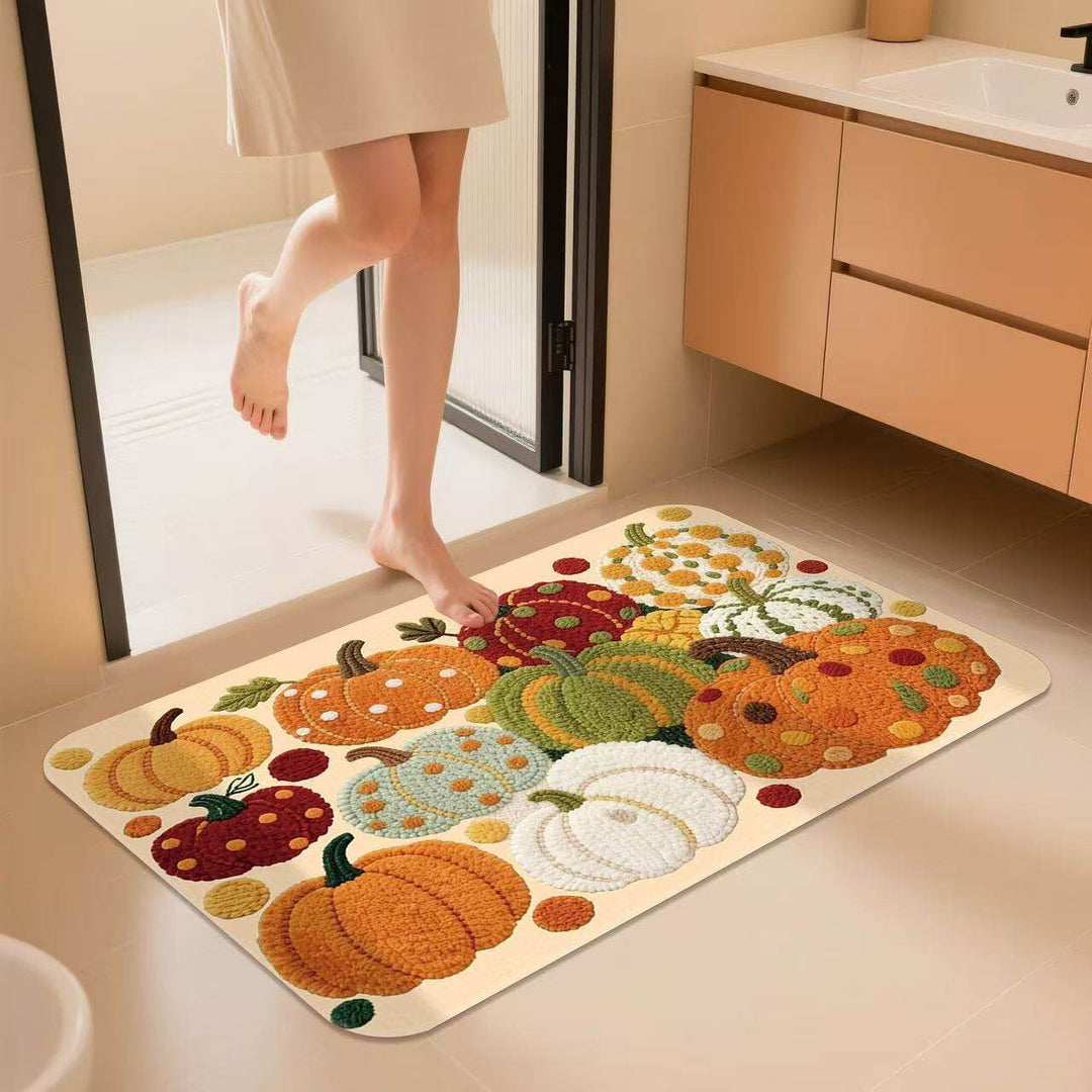 Decorative Pumpkin-Themed Bath Mat Kalsten