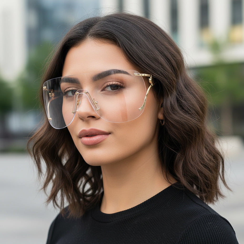Women's visor-style sunglasses with elegant metal frame Kalsten
