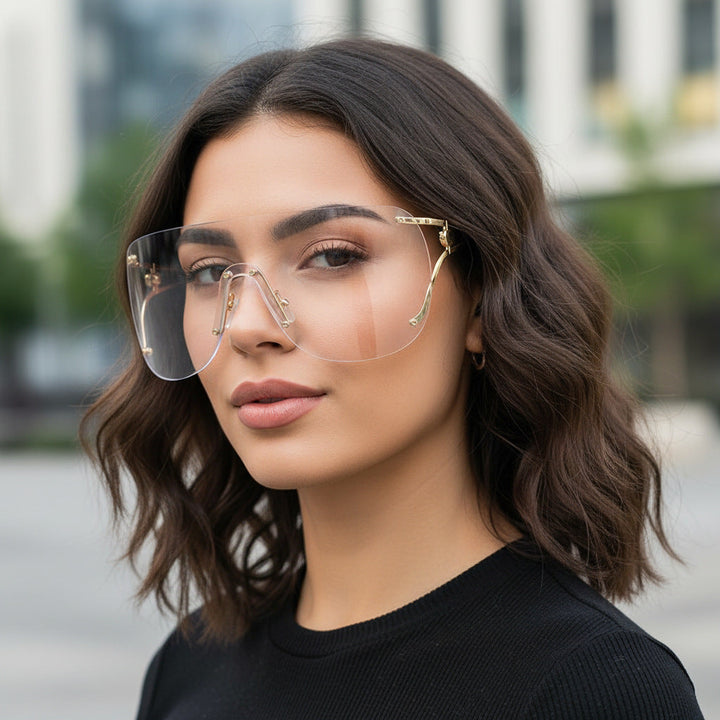 Women's visor-style sunglasses with elegant metal frame Kalsten