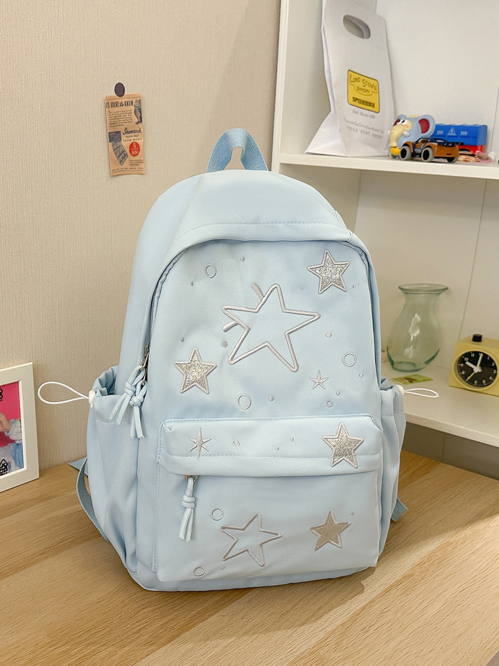 Artistic Star-Embellished School Backpack