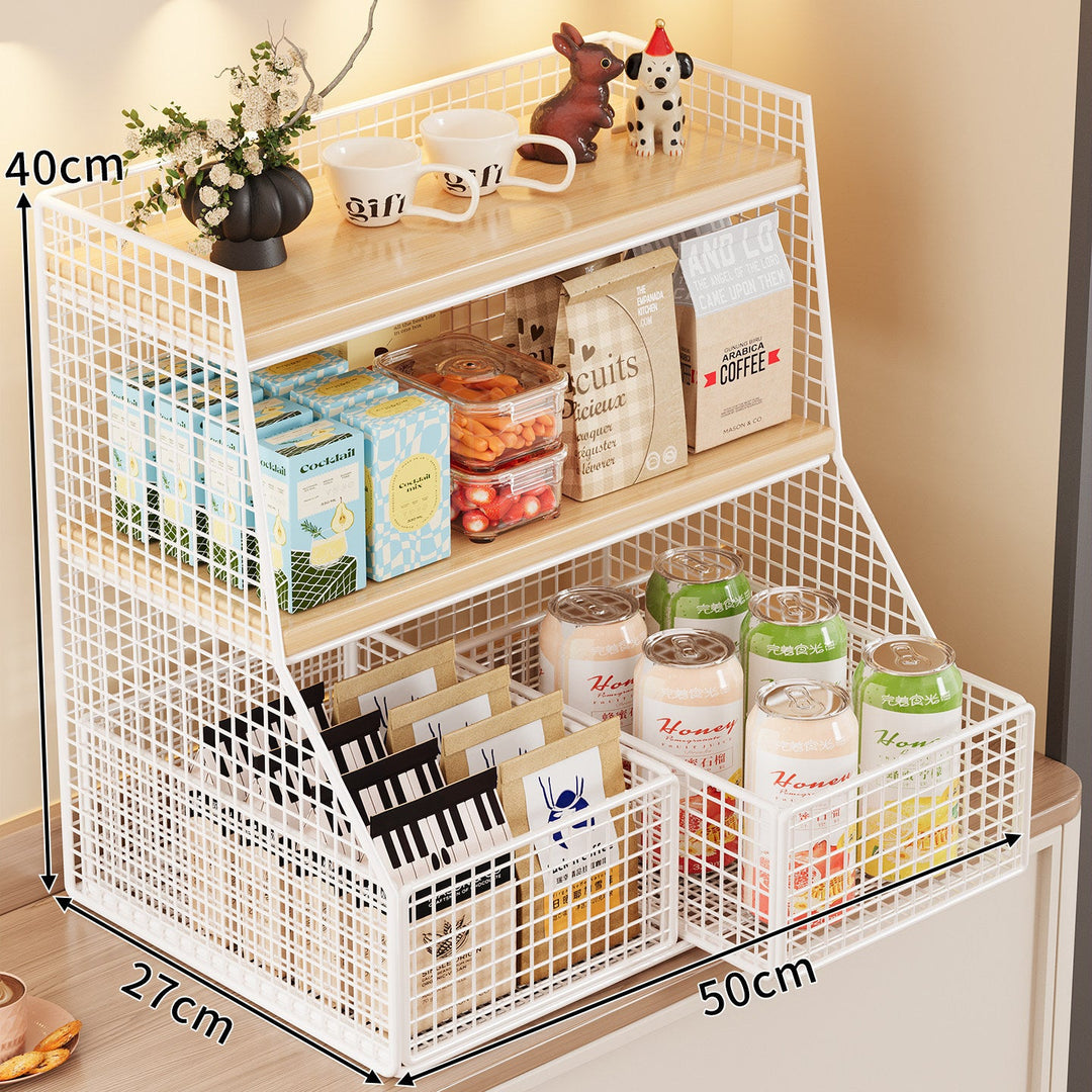 Rustic Two-Tier Storage Shelf Kalsten