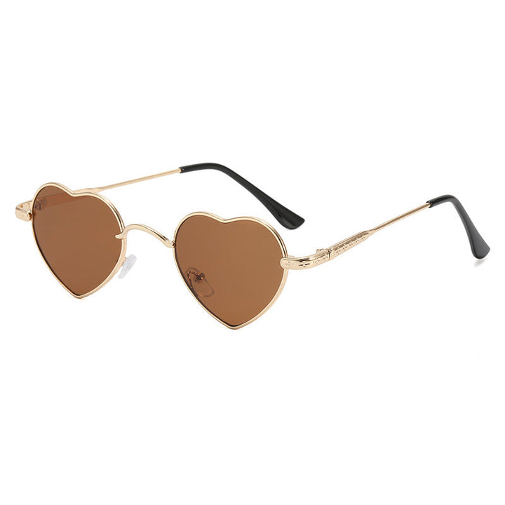 Women's Heart-Shaped Sunglasses with Delicate Metal Frame Kalsten