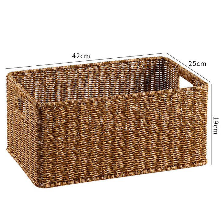 Handcrafted Large Rectangular Wicker Storage Basket Kalsten