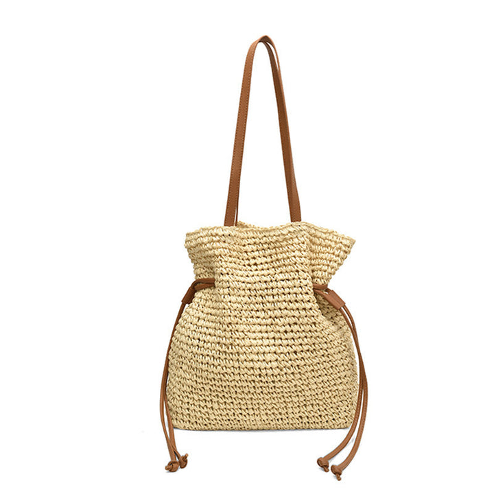 Casual straw bag with modern drawstring Kalsten